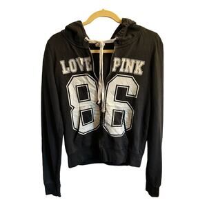 PINK 86 by VICTORIA'S SECRET (2010) Full Zip Sweatshirt Hoodie Women's Size Medi